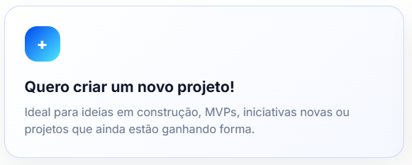 Opções de tipo de projeto